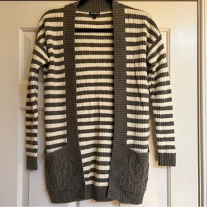 Gray and White Express Sweater